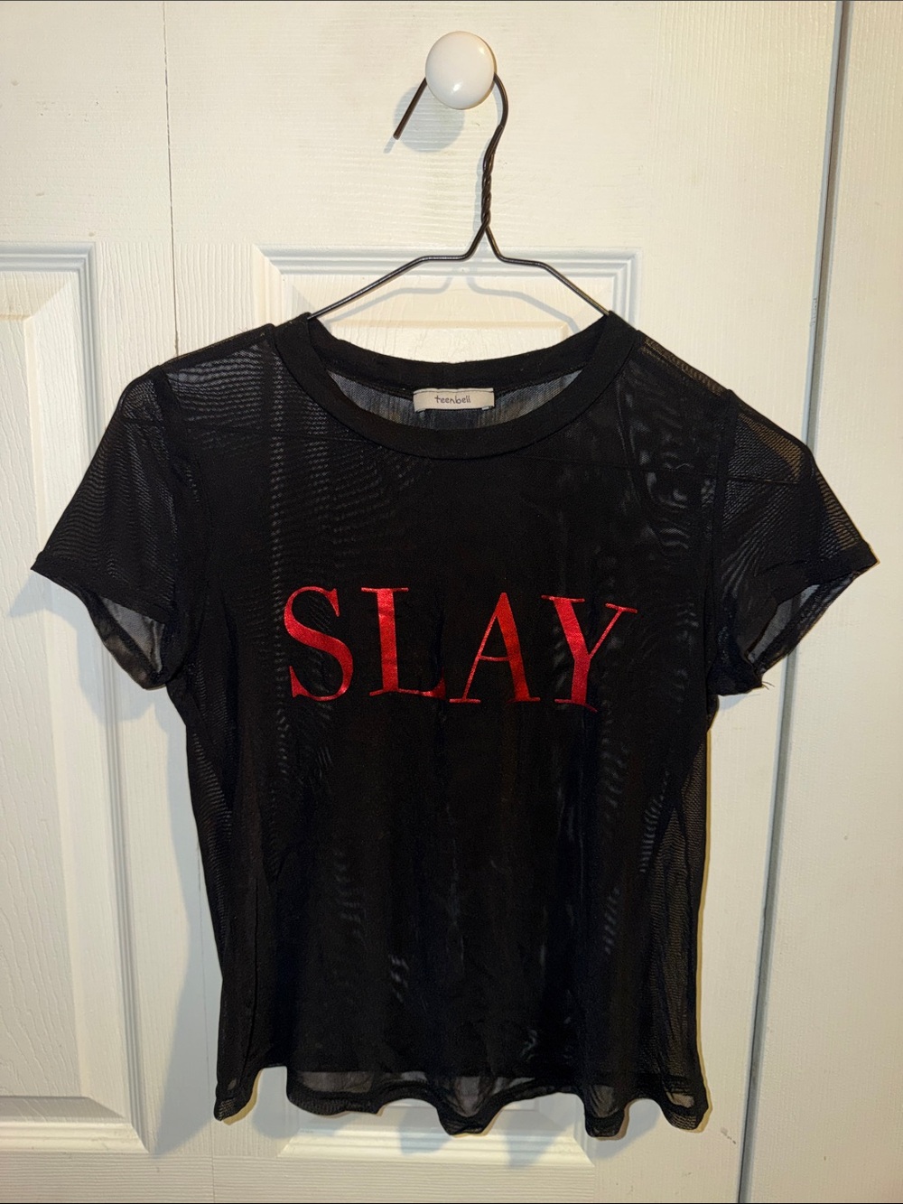 Black 'SLAY' Mesh Tee - Unbranded